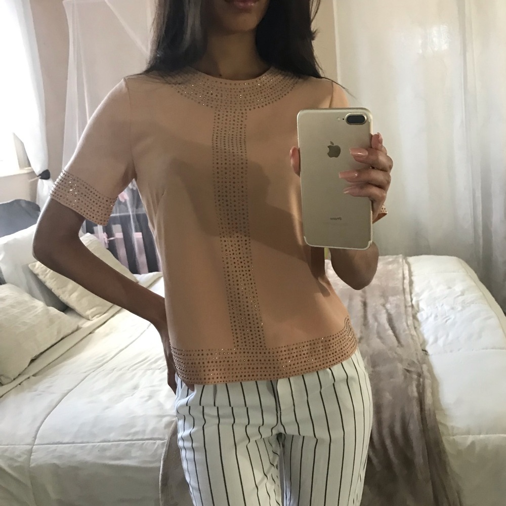 H&M Studded down the middle blouse.